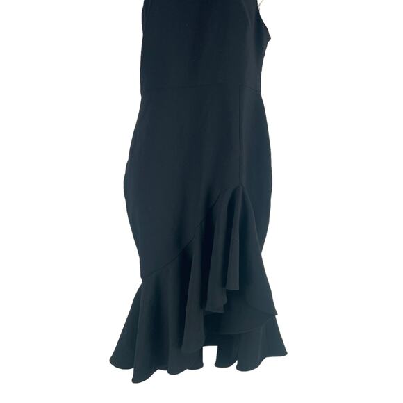 Likely Rollins One Shoulder Flounce Hem Black Cocktail Dress Size 8 - Picture 5 of 8